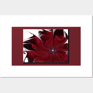 Dark Red Flower Posters and Art